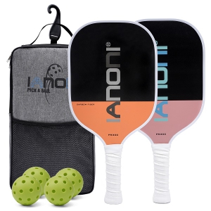 Caston Sports Fiberglass Pickleball Paddle PP Honeycomb PR300 Pink Orange Set